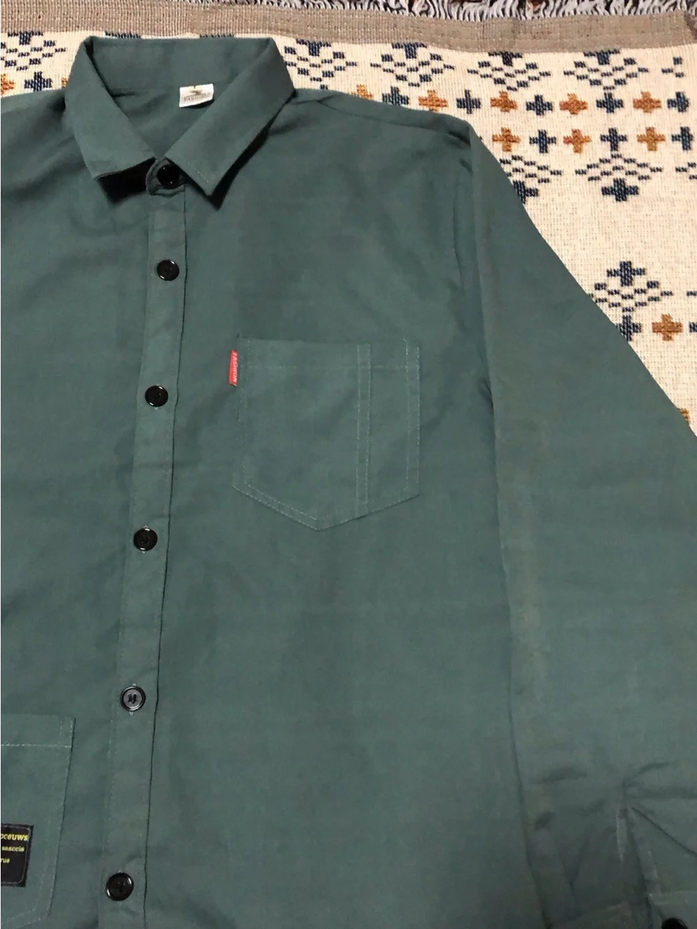 Men's Casual Button-Up Shirt in Teal